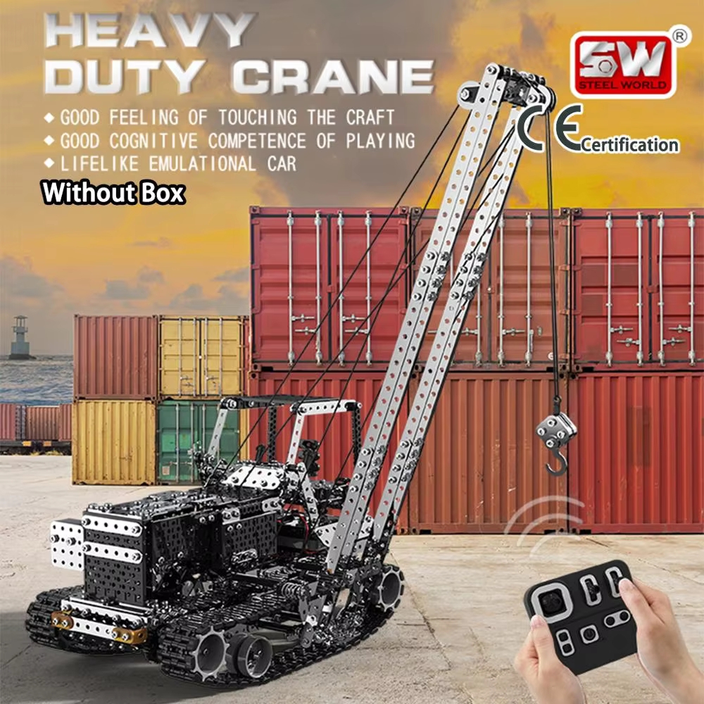 Kids Toys Electric Car - DIY Metal RC Crane Electric Hoist
