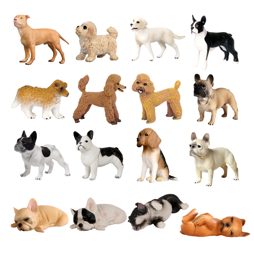 Kids Toys Review - Dog figures Boston terrier Poodle Labrador