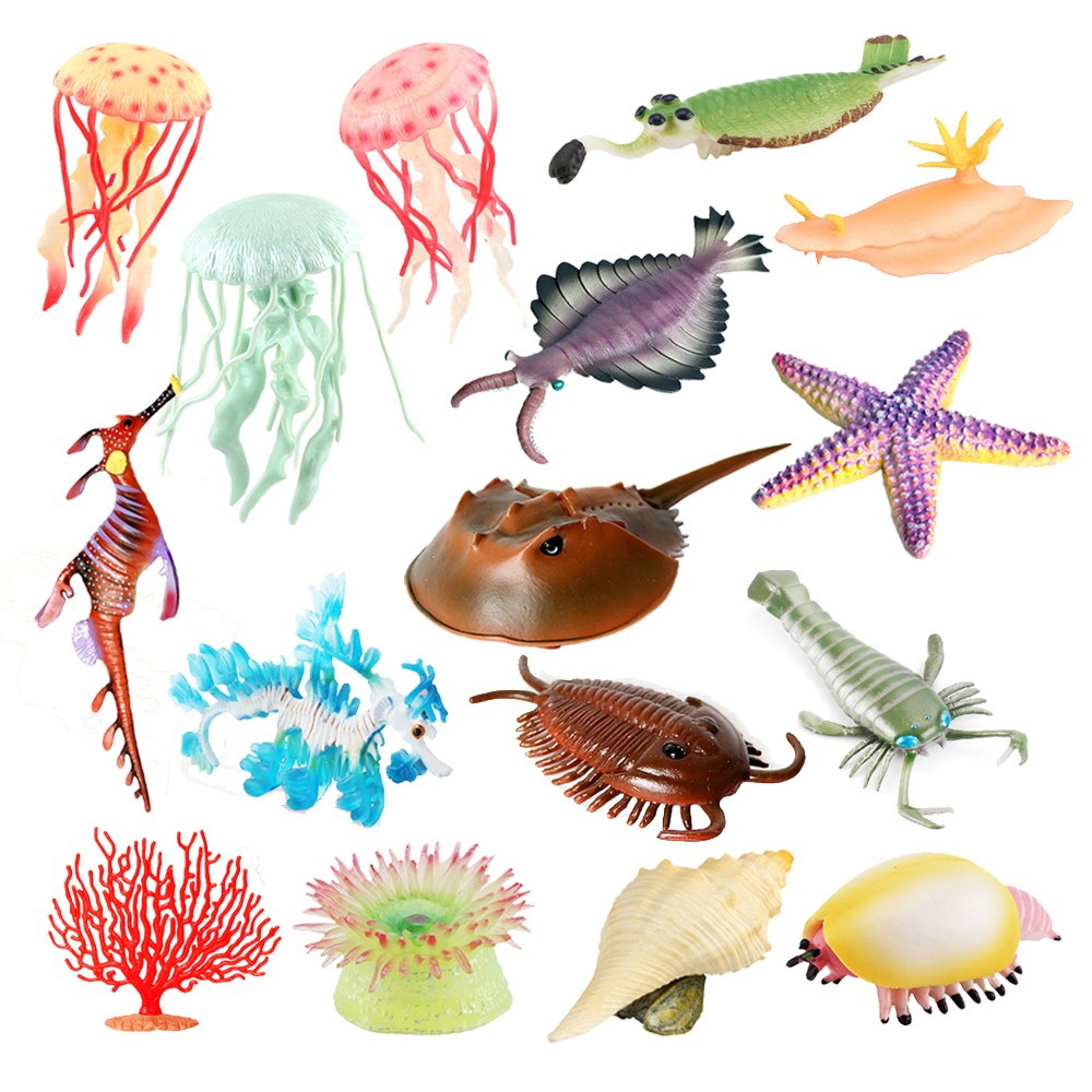 Kids Toys Review - Marine Toys Jellyfish Seahorse Starfish Shrimp