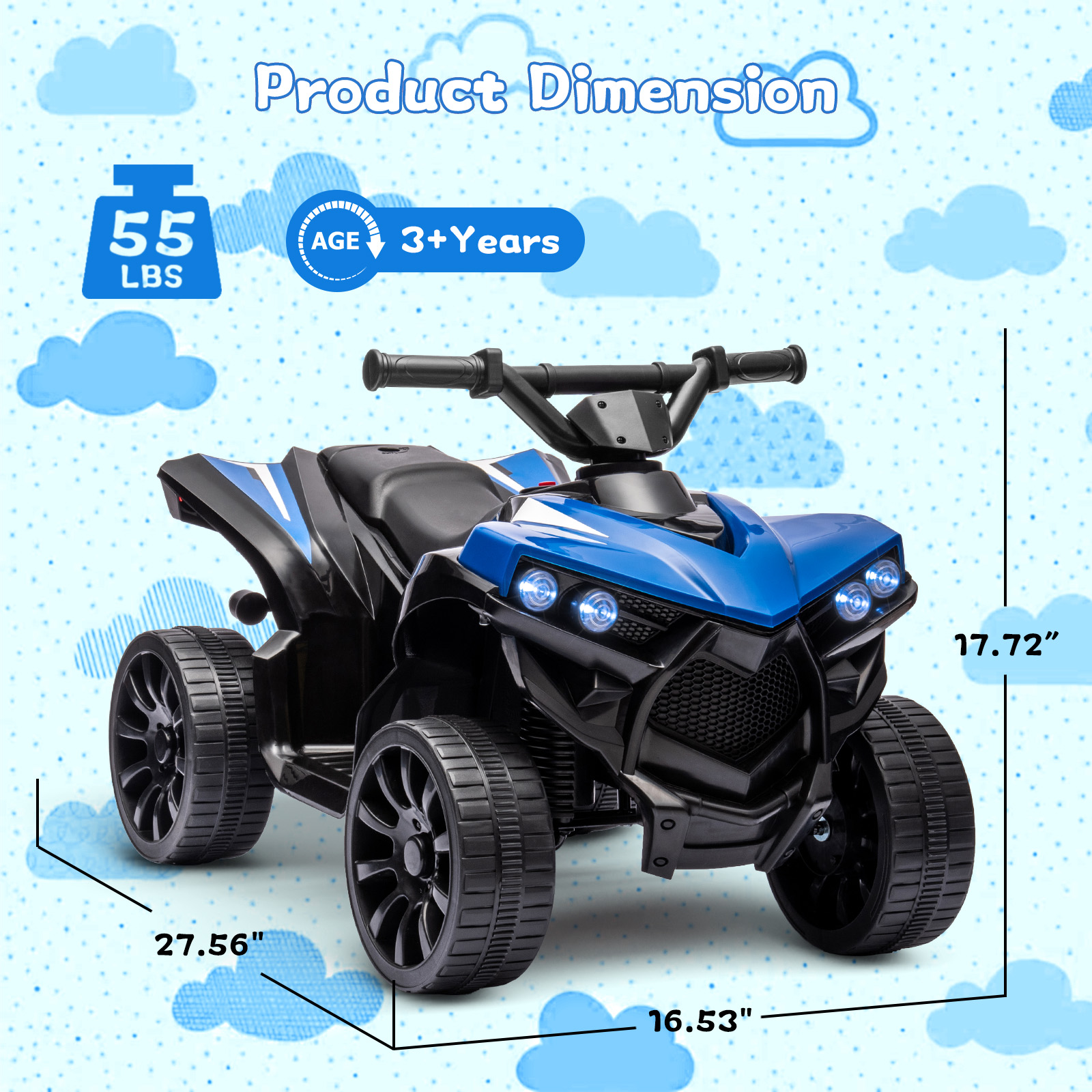 6V Ride On Toys 4-Wheeler Quad - Kids Toys Electric Car のレビューと価格