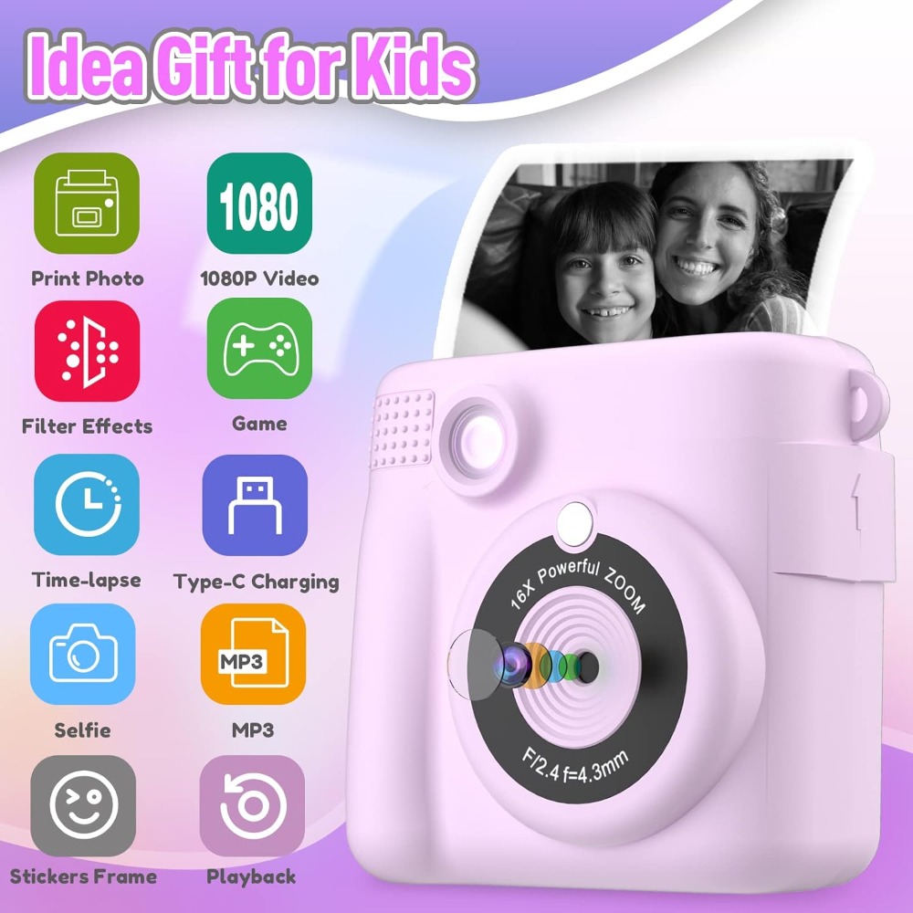 Instant Print Camera for Kids, - Kids Toys 3 Year Old のレビューと価格
