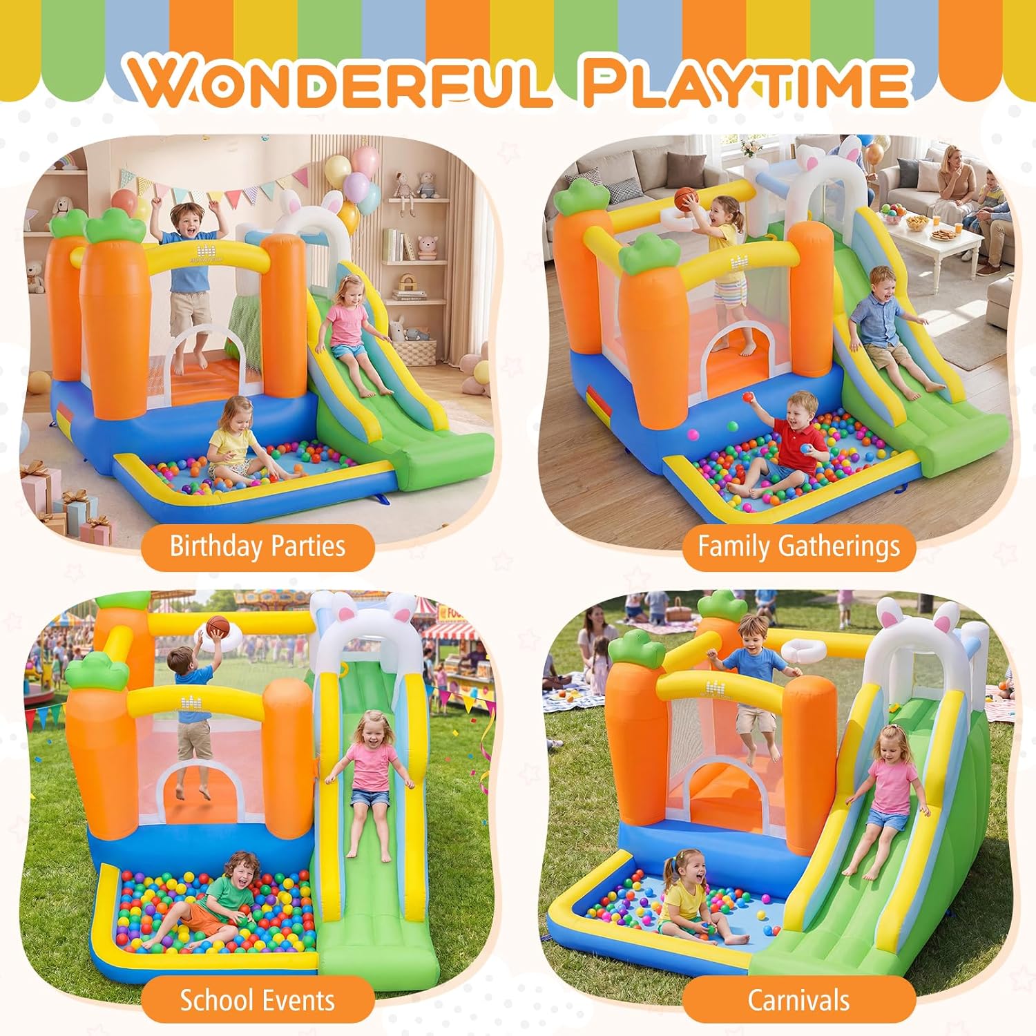 Inflatable Bounce House with B - Basketball Hoop Kids Indoor のレビューと価格