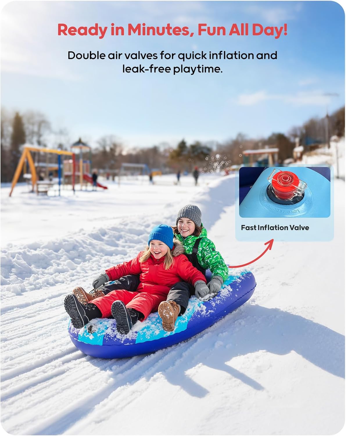 QPAU Inflatable PVC Snow Sled  - Kids' Toy のレビューと価格