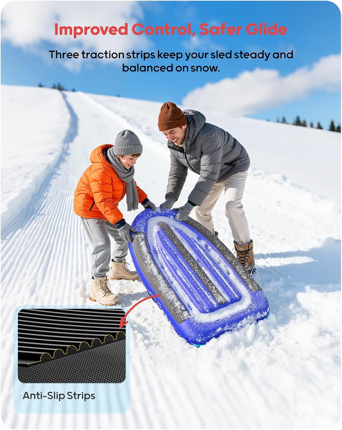 QPAU Inflatable PVC Snow Sled  - Kids' Toy のレビューと価格