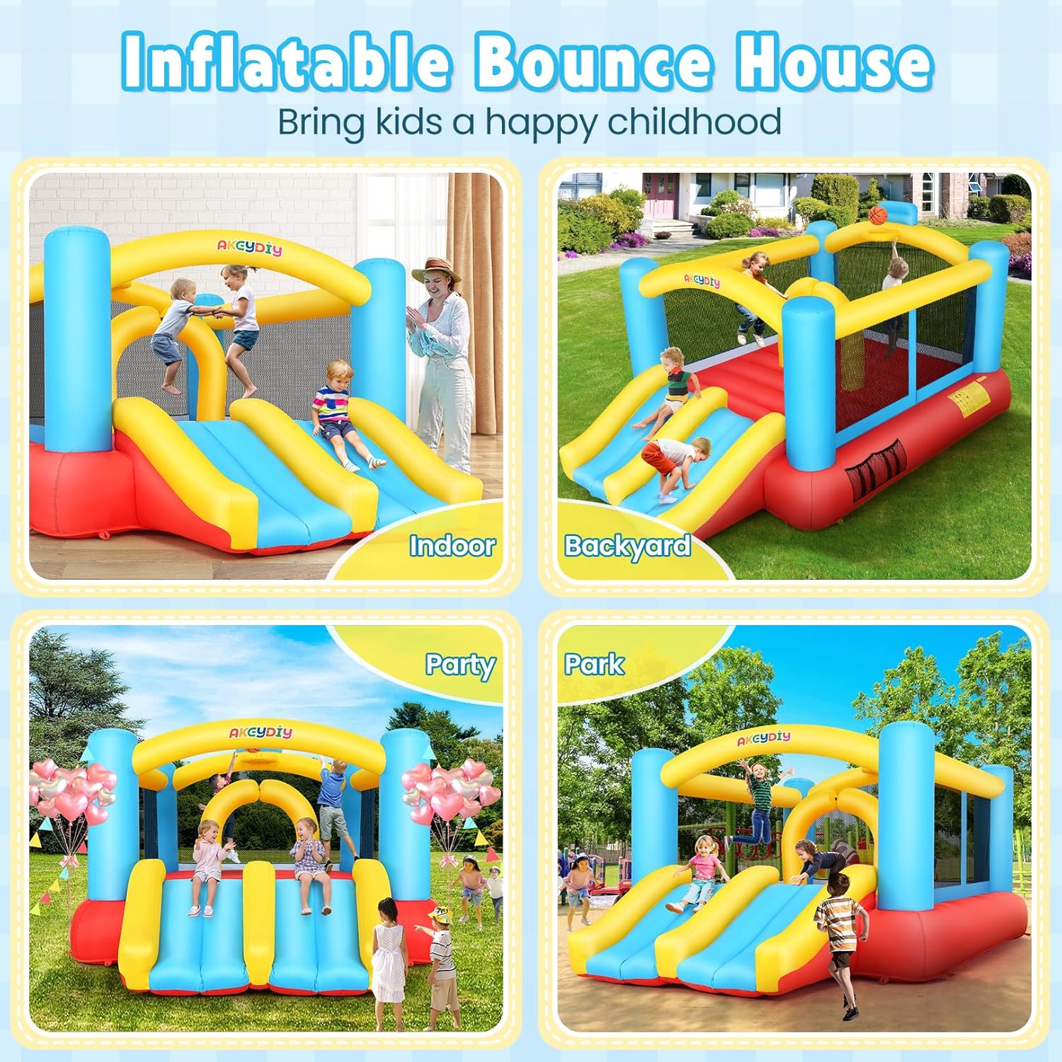 Inflatable Bouncy Castle with  - Basketball Hoop Kids Indoor のレビューと価格