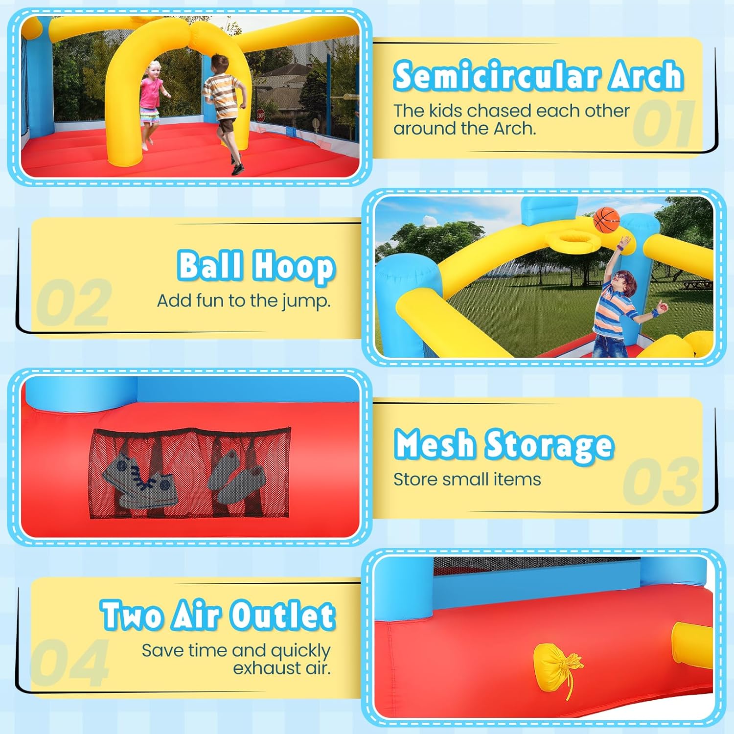 Inflatable Bouncy Castle with  - Basketball Hoop Kids Indoor のレビューと価格