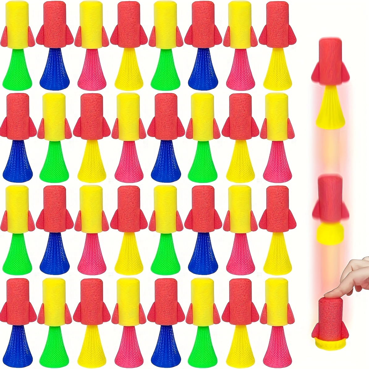 12/24Pcs Jumping Spring Rocket - Kids Toys Jumping Poppers のレビューと価格