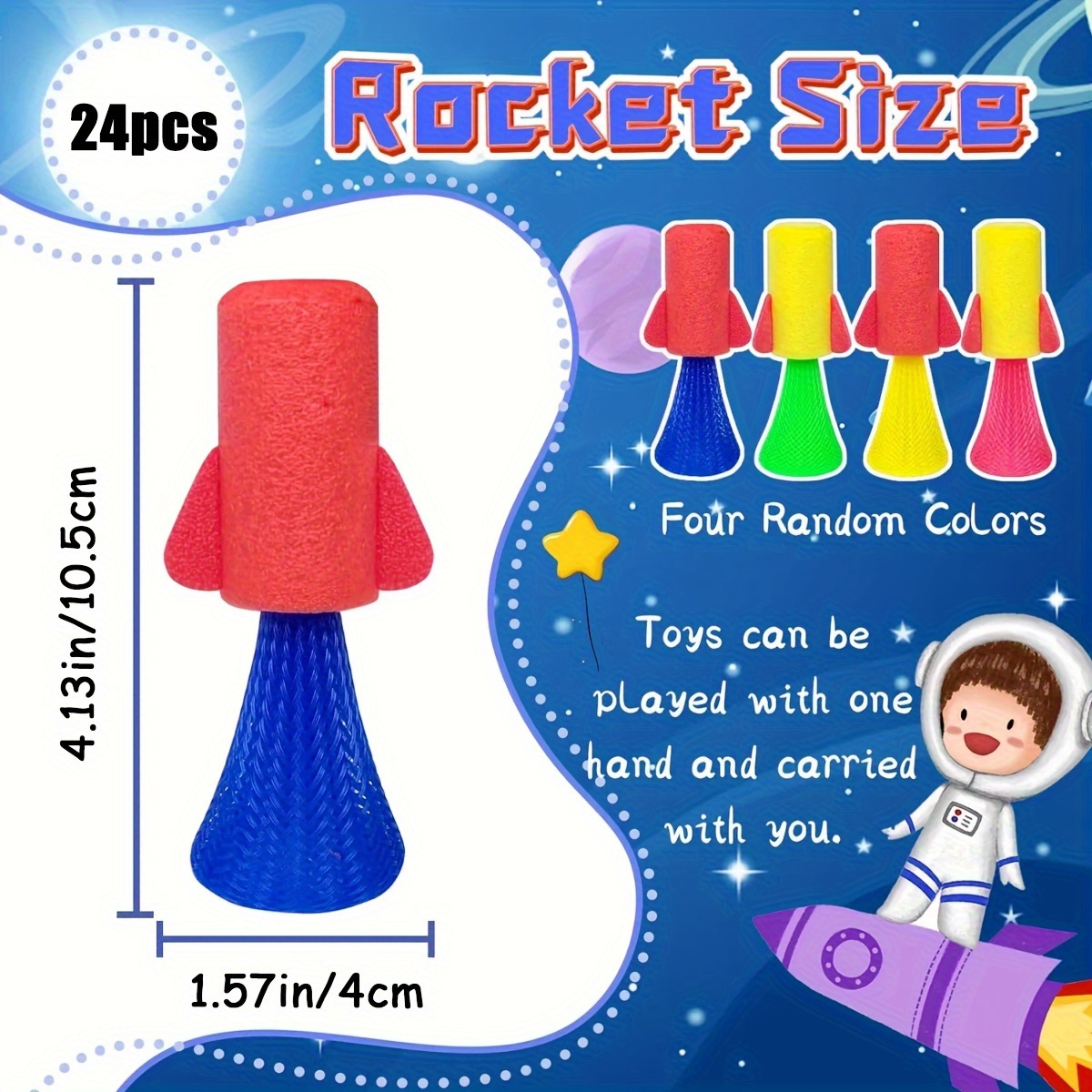 12/24Pcs Jumping Spring Rocket - Kids Toys Jumping Poppers のレビューと価格