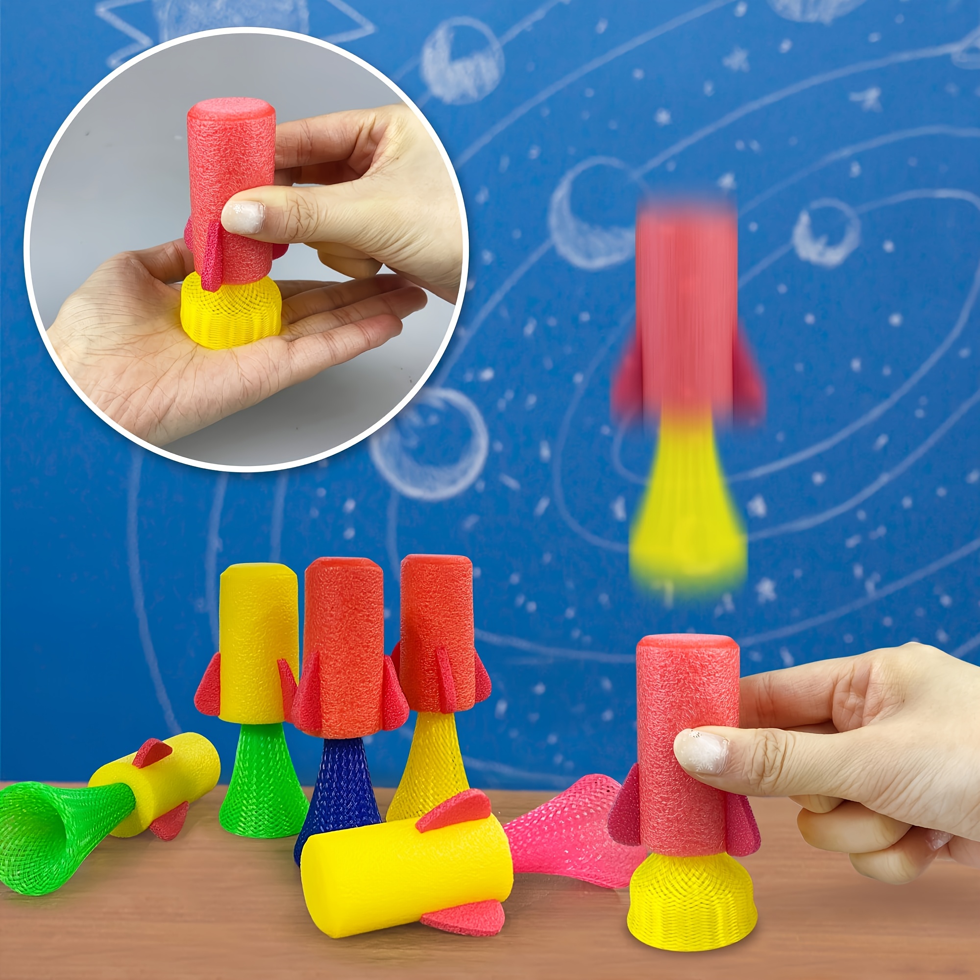 12/24Pcs Jumping Spring Rocket - Kids Toys Jumping Poppers のレビューと価格