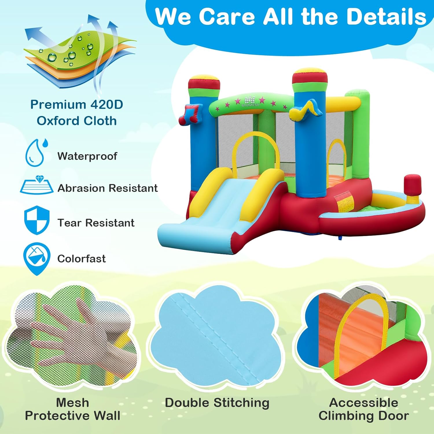 Inflatable Bounce House with B - Basketball Hoop Kids Indoor のレビューと価格