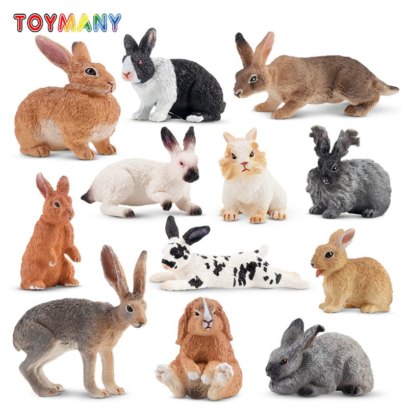 12Pcs Simulation Rabbit Farm A - Kids Toys Easter のレビューと価格