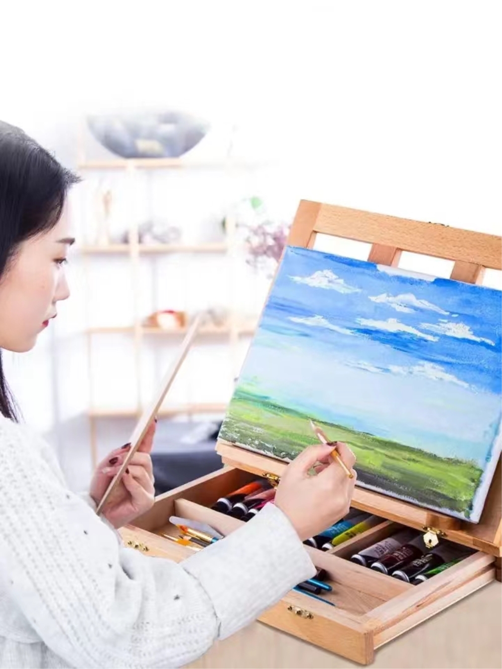 Portable Wooden Table Easel fo - Kids Art Easel のレビューと価格