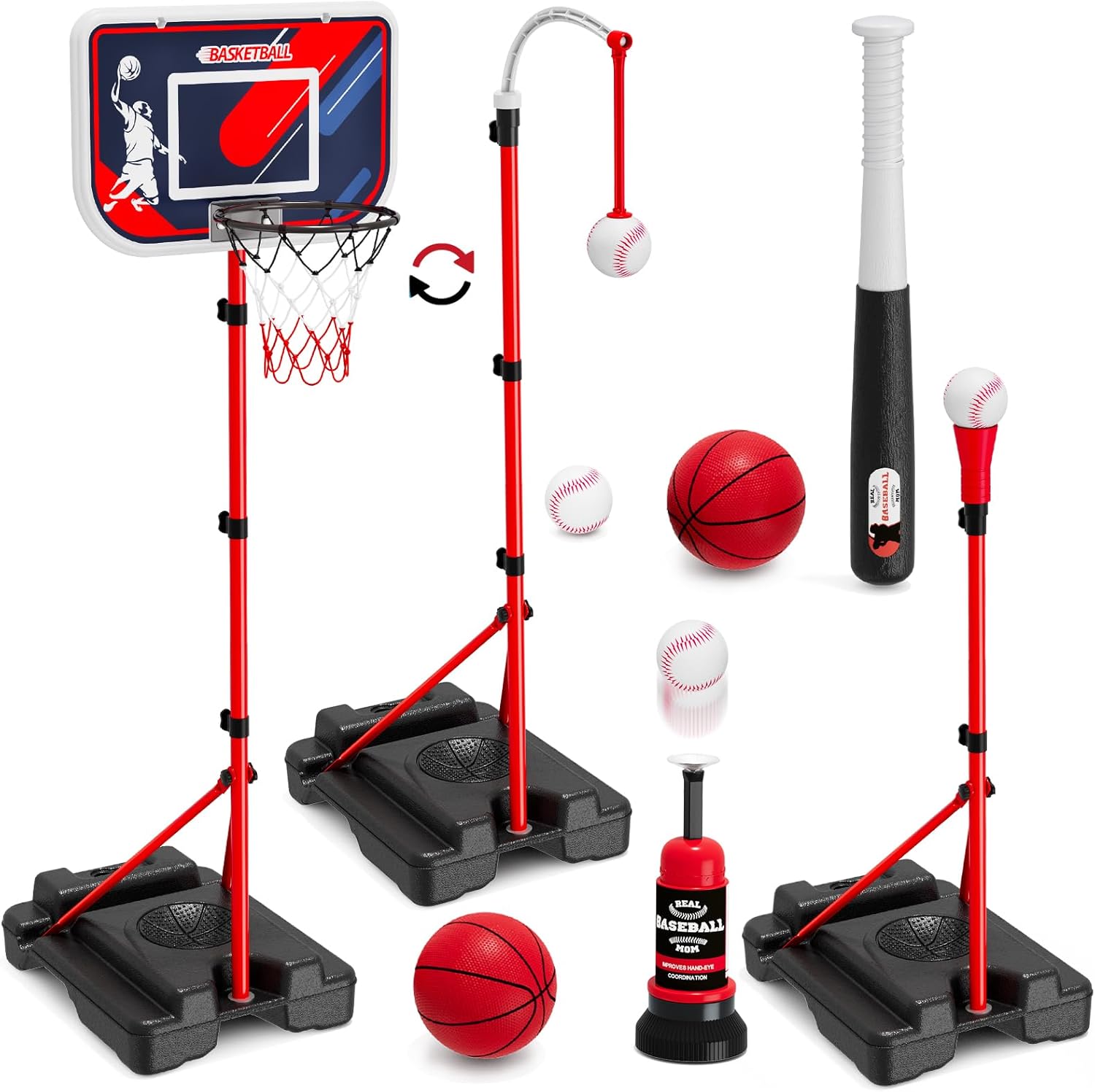 4-in-1 Kids Basketball Hoop &  - Basketball Hoop Kids Indoor のレビューと価格
