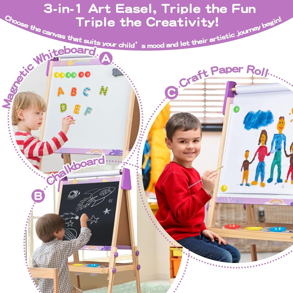Adjustable Kids Art Easel Set, - Kids Art Easel のレビューと価格