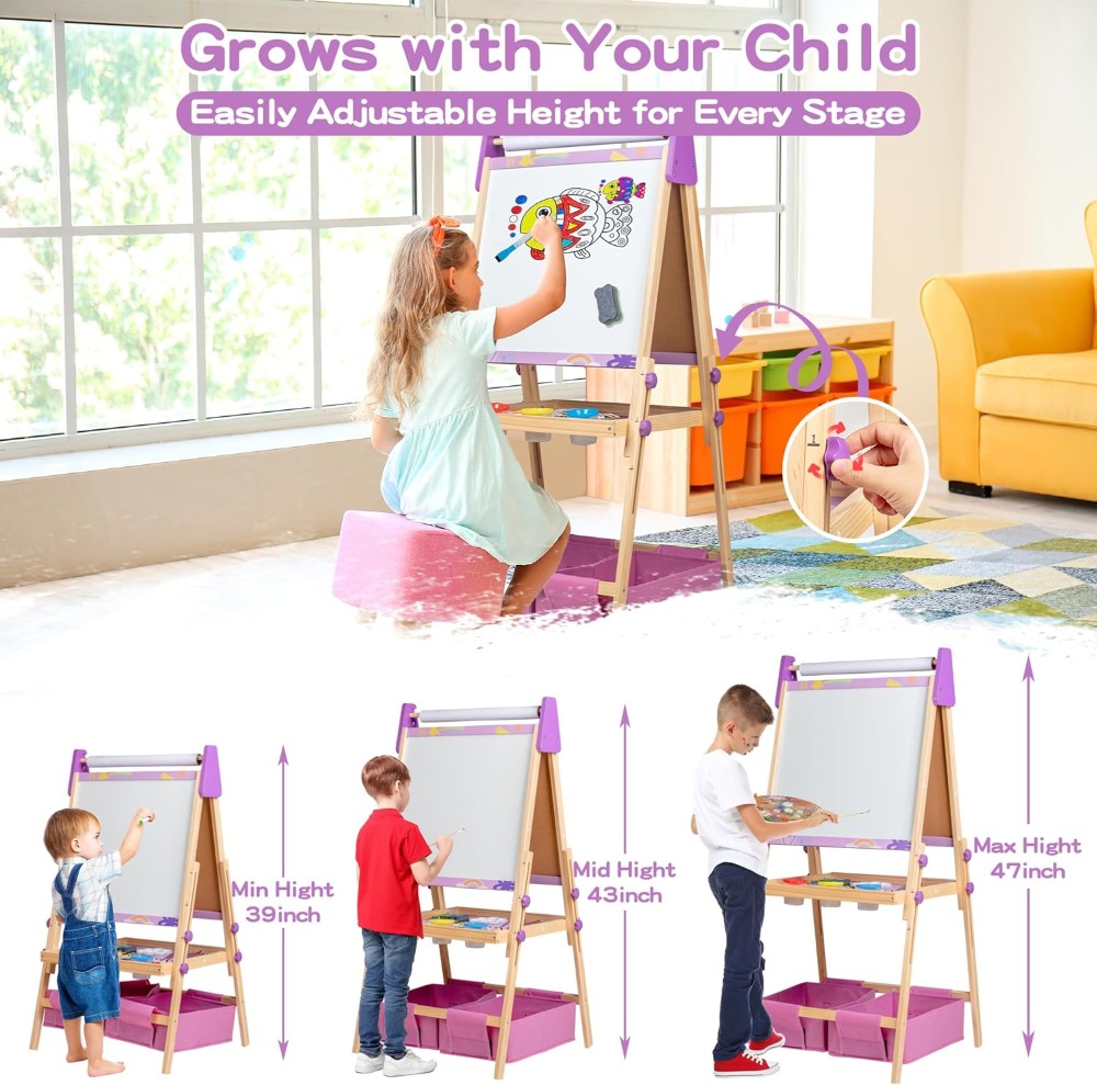 Adjustable Kids Art Easel Set, - Kids Art Easel のレビューと価格