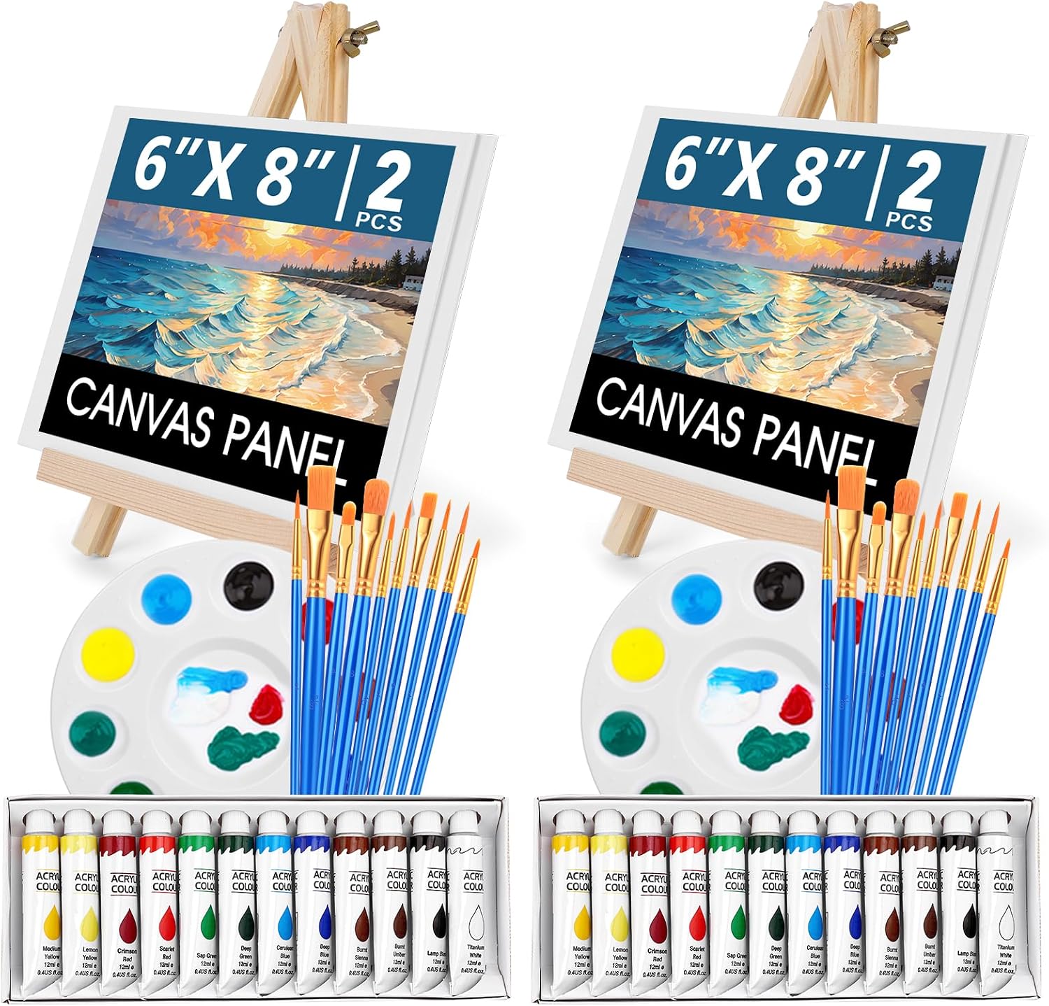 52 Pcs Acrylic Paint Set with  - Kids Art Easel のレビューと価格