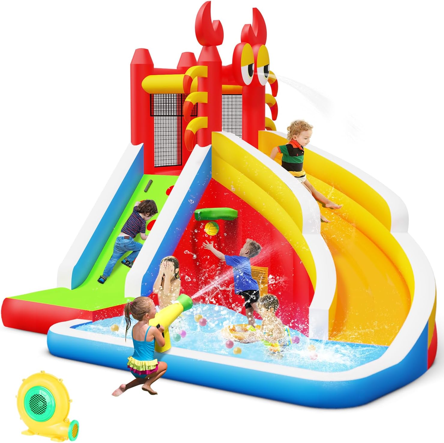 Large Inflatable Bounce House  - Basketball Hoop Kids Indoor のレビューと価格
