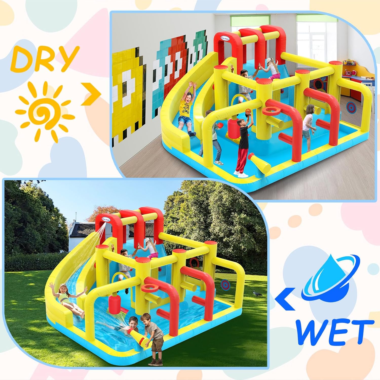 Kids Inflatable Water Slide Bo - Basketball Hoop Kids Indoor のレビューと価格
