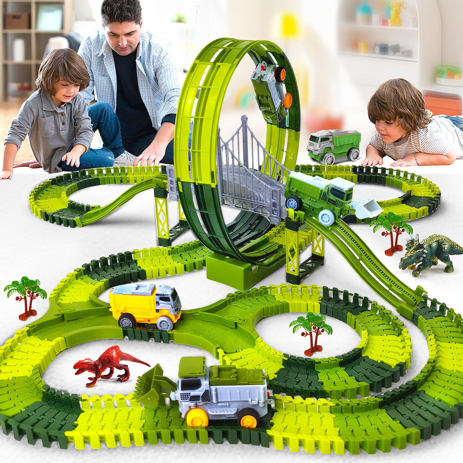 Dinosaur Toy Race Track Featur - Kids Toys Electric Car のレビューと価格