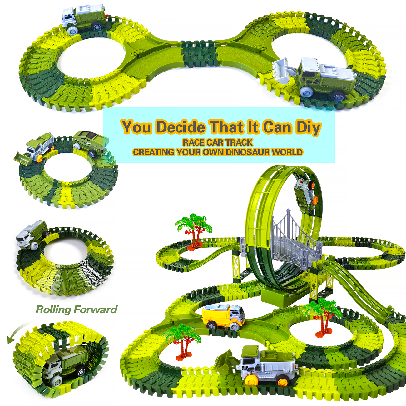 Dinosaur Toy Race Track Featur - Kids Toys Electric Car のレビューと価格