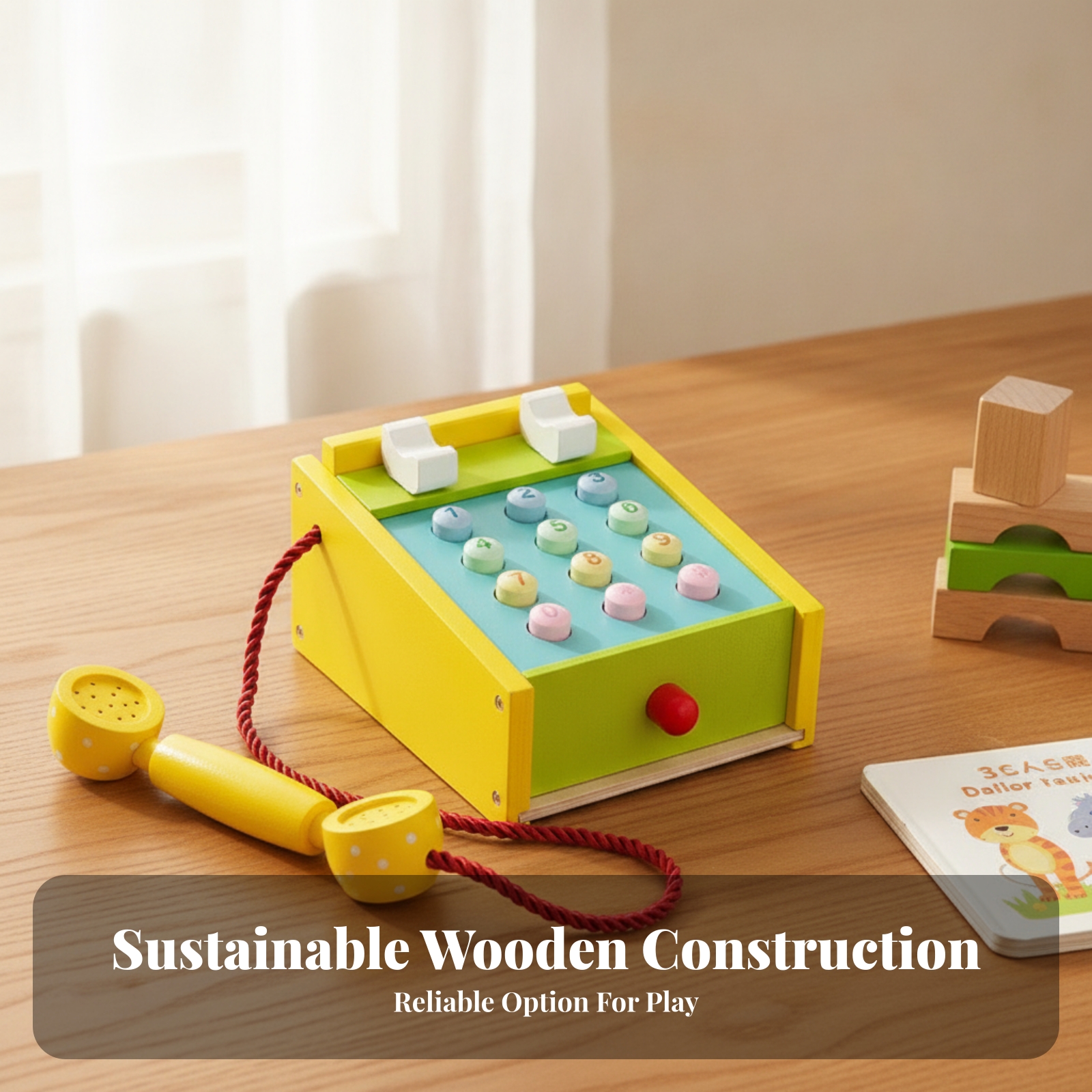 Wooden Toy Telephone Raised Bu - Kids Toys 3 Year Old のレビューと価格