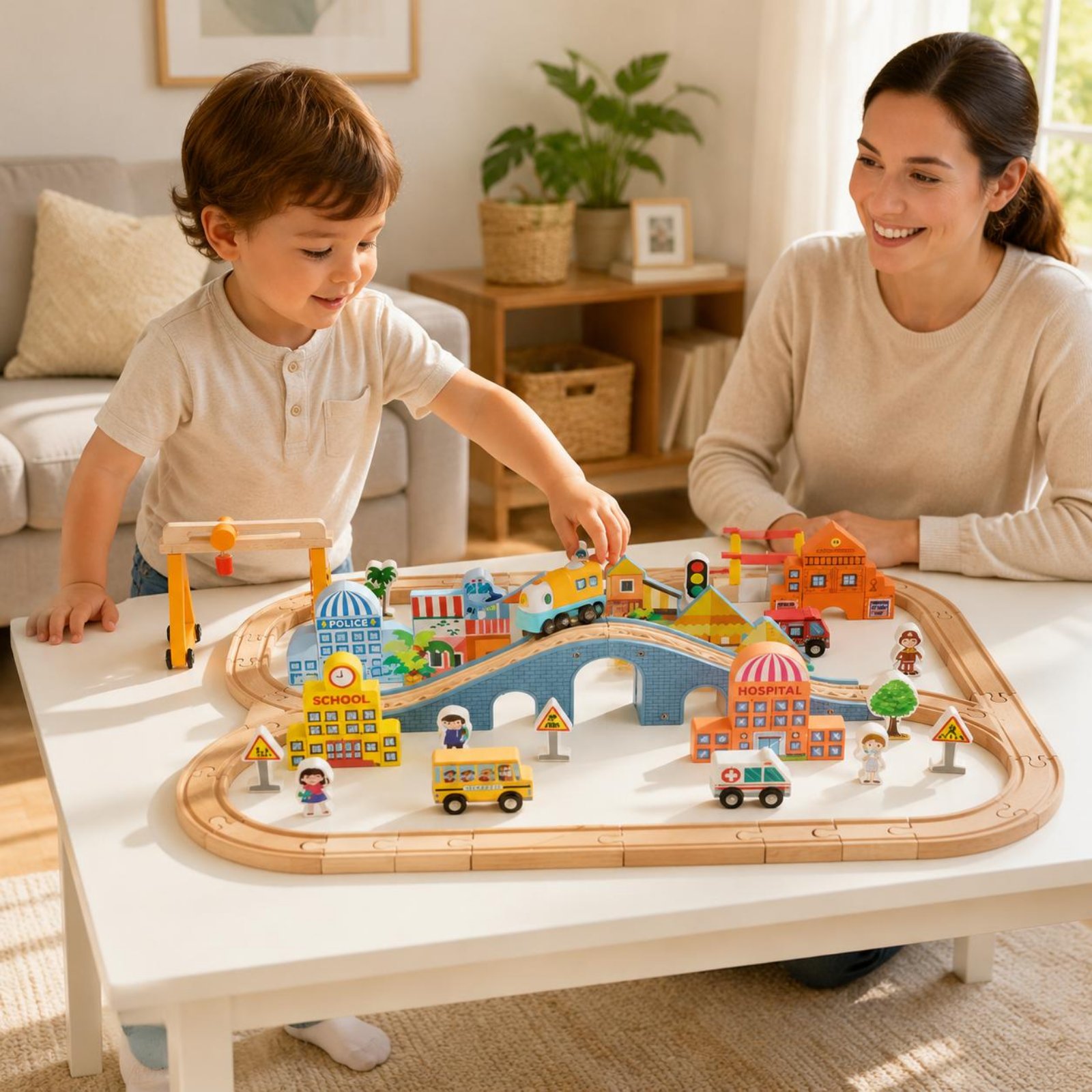 Wooden Train Set Educational W - Kids Toys Brand のレビューと価格