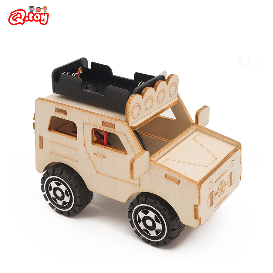 DIY Wooden Car Model Science T - Kids Toys Electric Car のレビューと価格