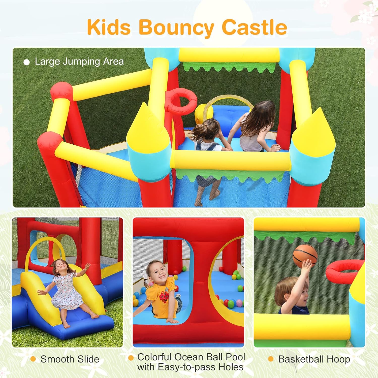 Inflatable Bounce Castle for K - Basketball Hoop Kids Indoor のレビューと価格