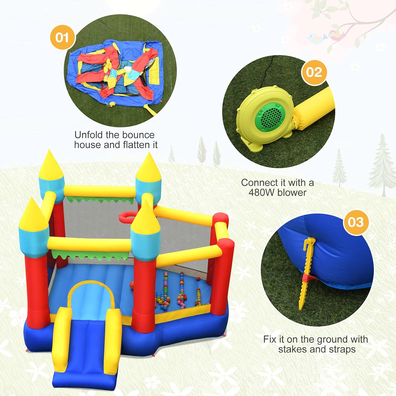 Inflatable Bounce Castle for K - Basketball Hoop Kids Indoor のレビューと価格