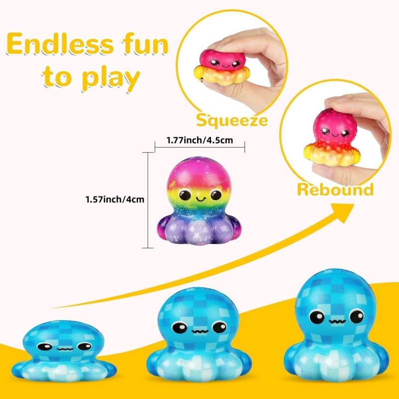 6/12PCS Octopus Slow Squishy T - Kids Toys Easter のレビューと価格
