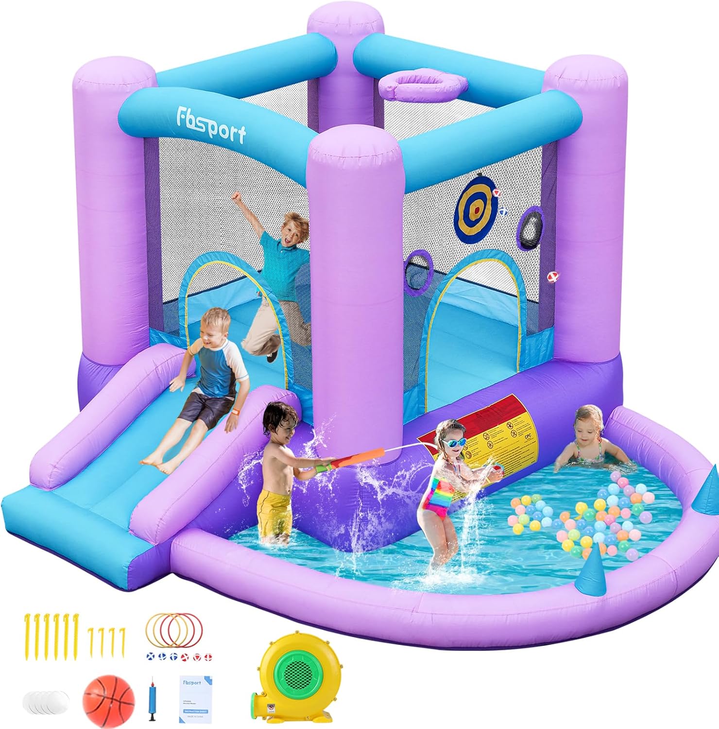 Inflatable Bounce House for Ki - Basketball Hoop Kids Indoor のレビューと価格