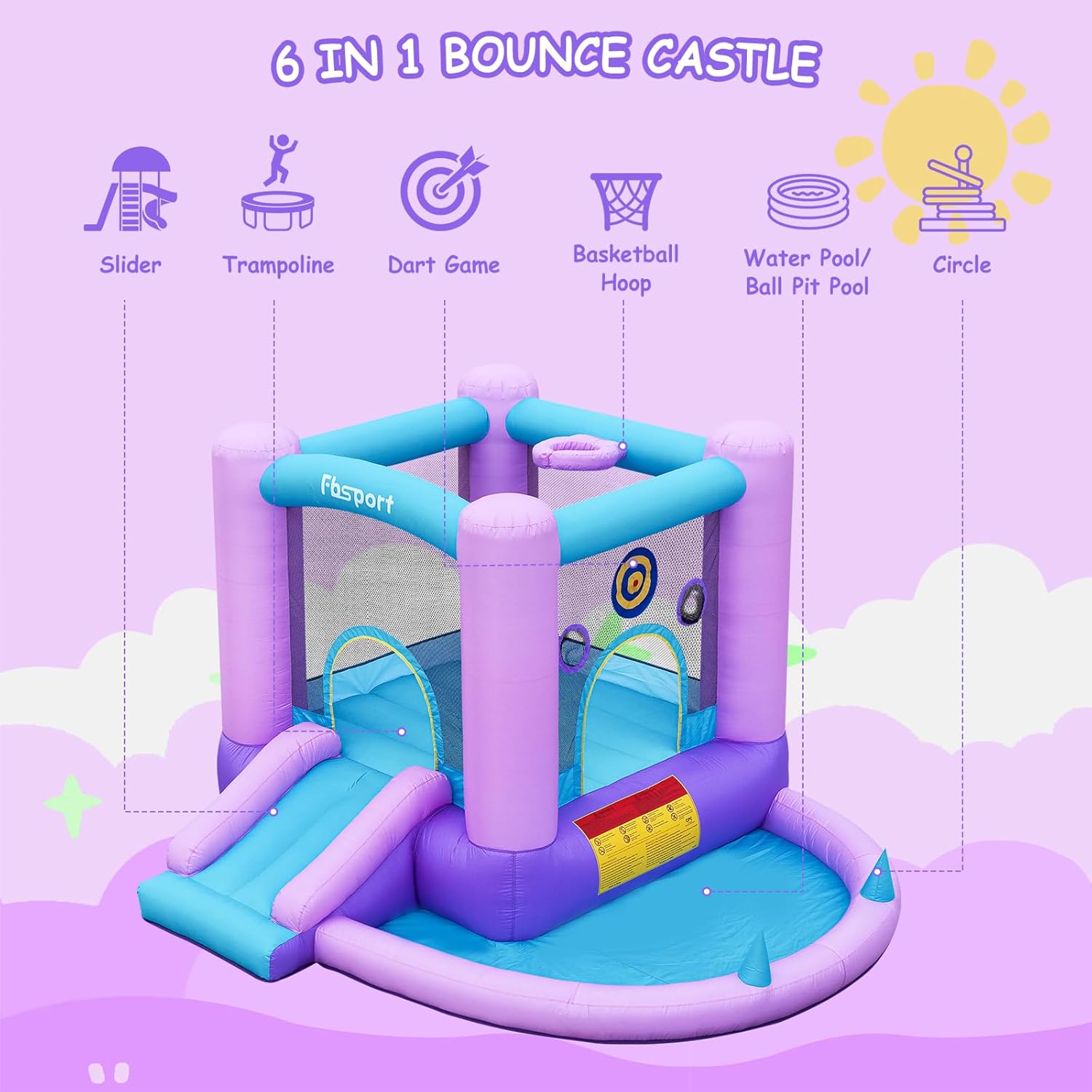 Inflatable Bounce House for Ki - Basketball Hoop Kids Indoor のレビューと価格