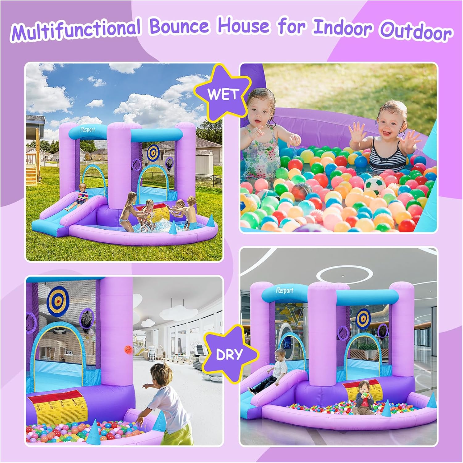 Inflatable Bounce House for Ki - Basketball Hoop Kids Indoor のレビューと価格
