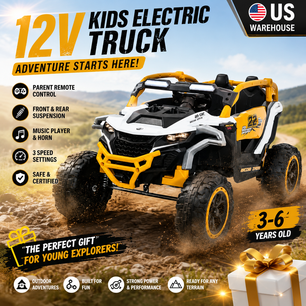 12V Kids Electric Truck Ride o - Kids Toys Electric Car のレビューと価格